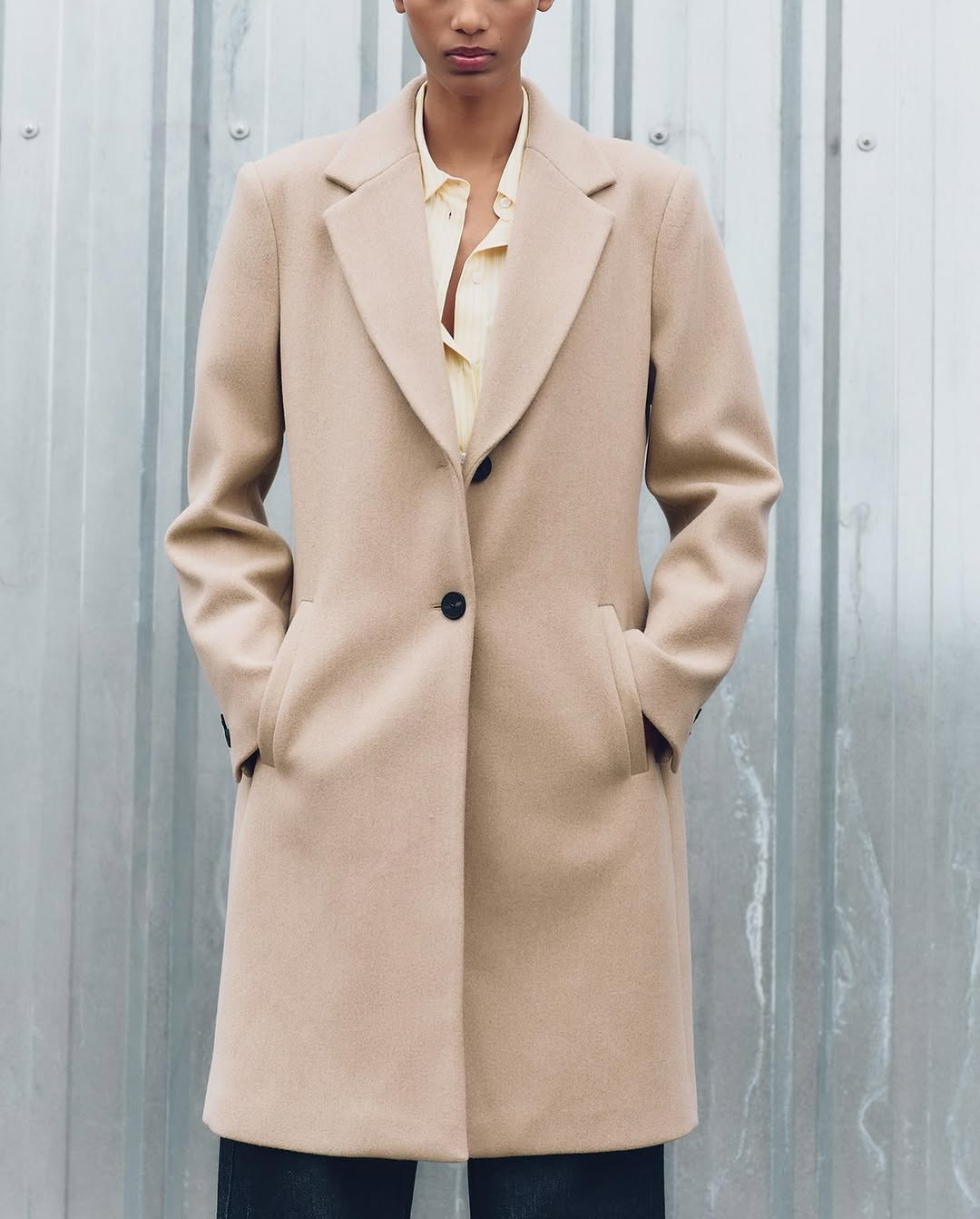 ZARA Fitted Soft Coat – Taupe