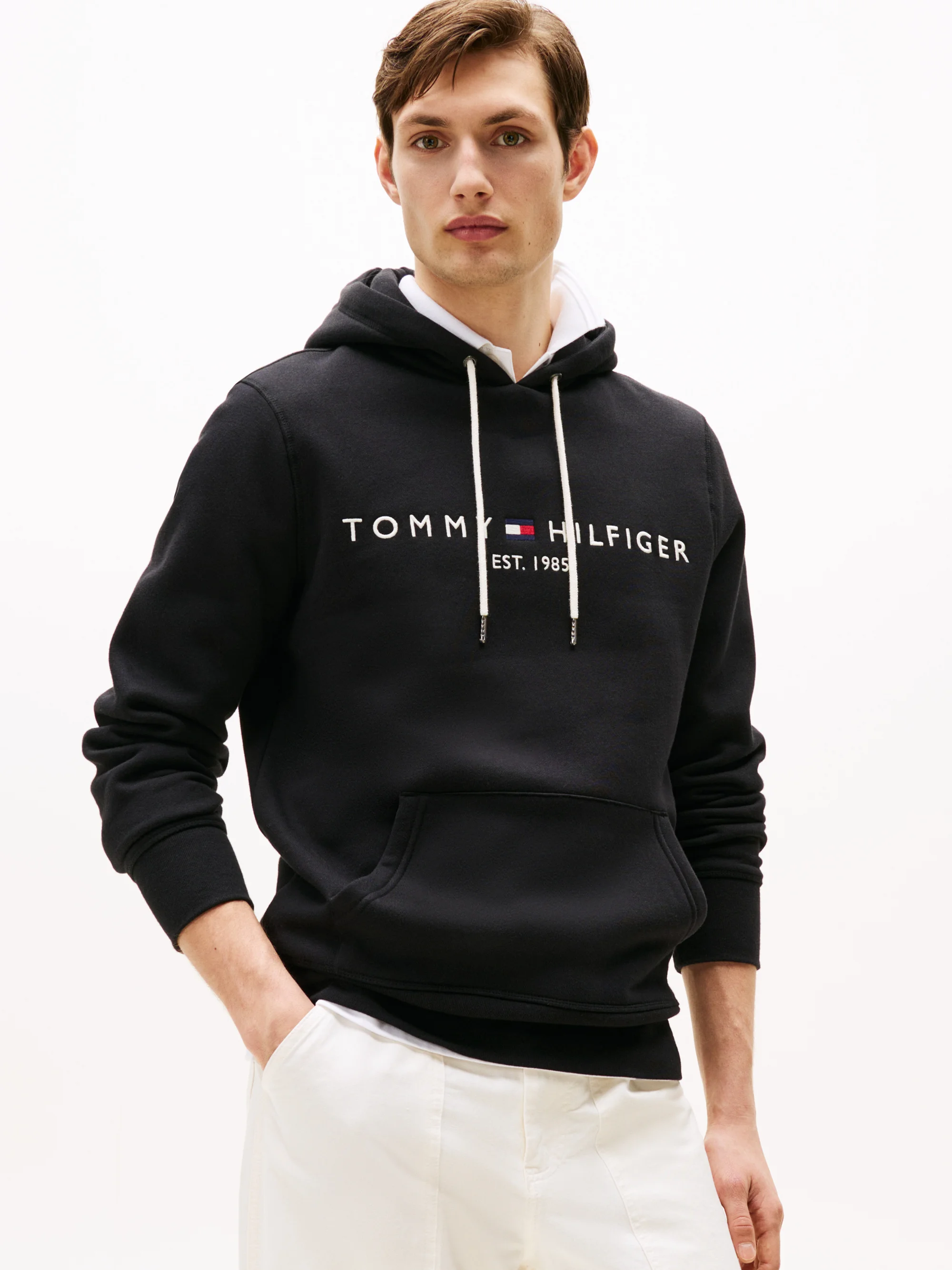 Tommy Hilfiger 1985 Logo Hoodie – Black Unisex