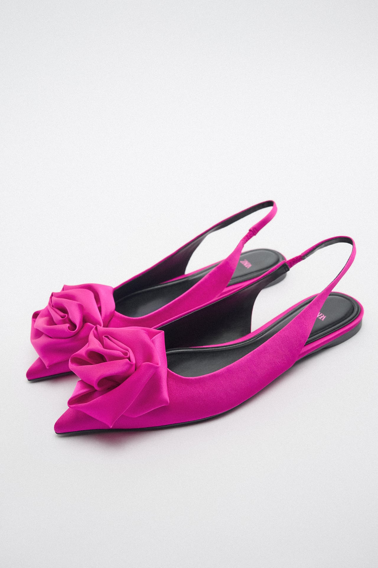 Zara Flat Slingback Shoes with Flower