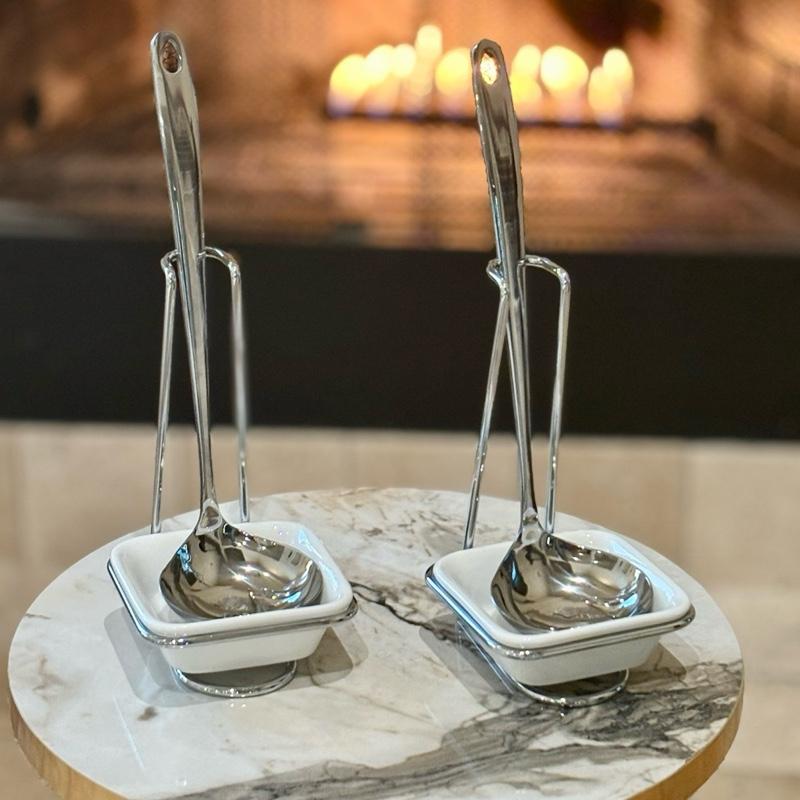 Luxury Silver Serving Ladle Set (2-Piece) | Elegant Tableware