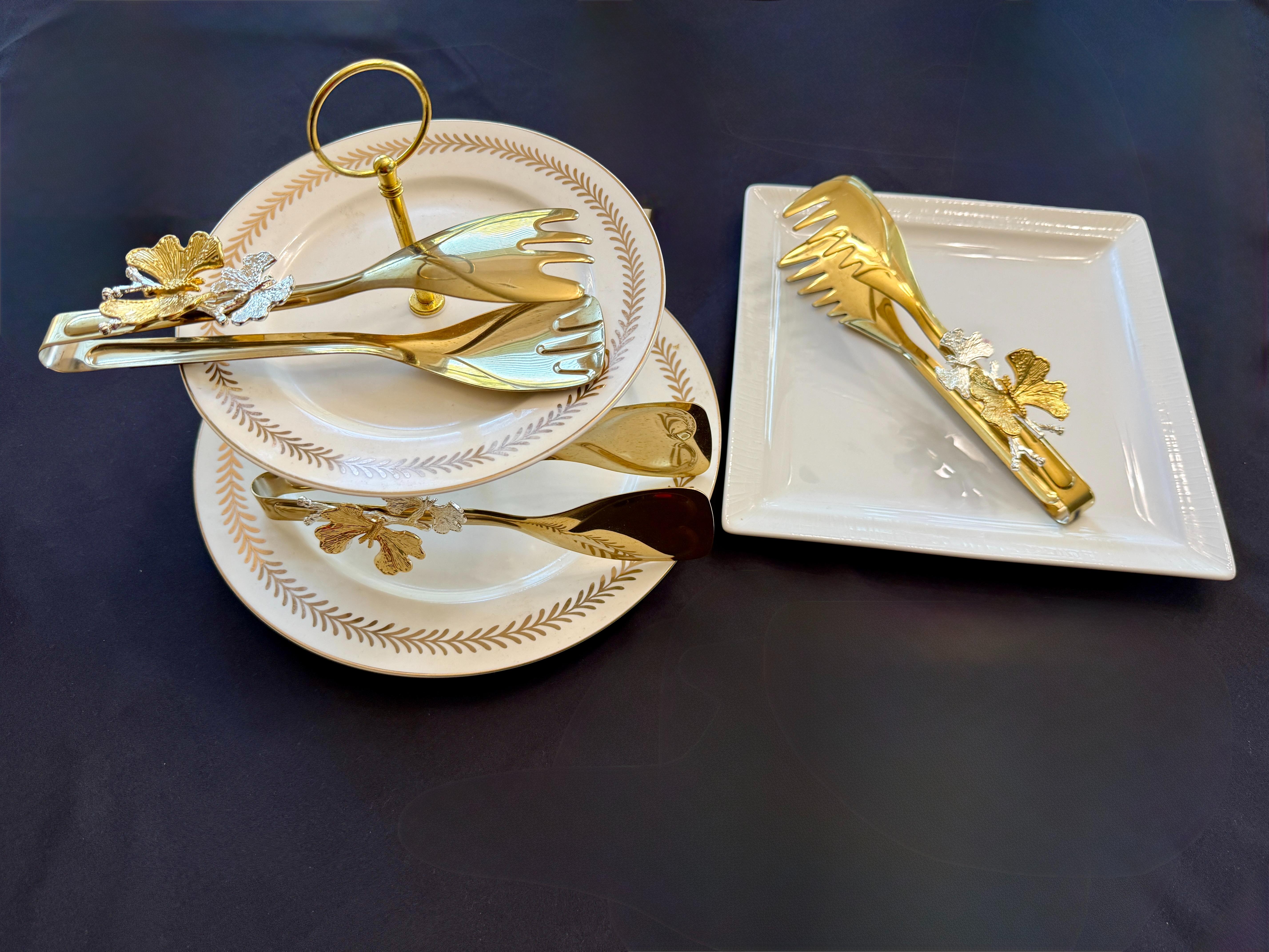 Elegant Luxury Silver & Gold 10-Piece Serving Set 