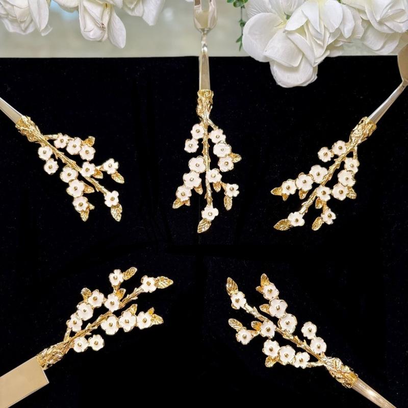 Jasmine Flower Design 5-Piece Stainless Steel Serveware Set