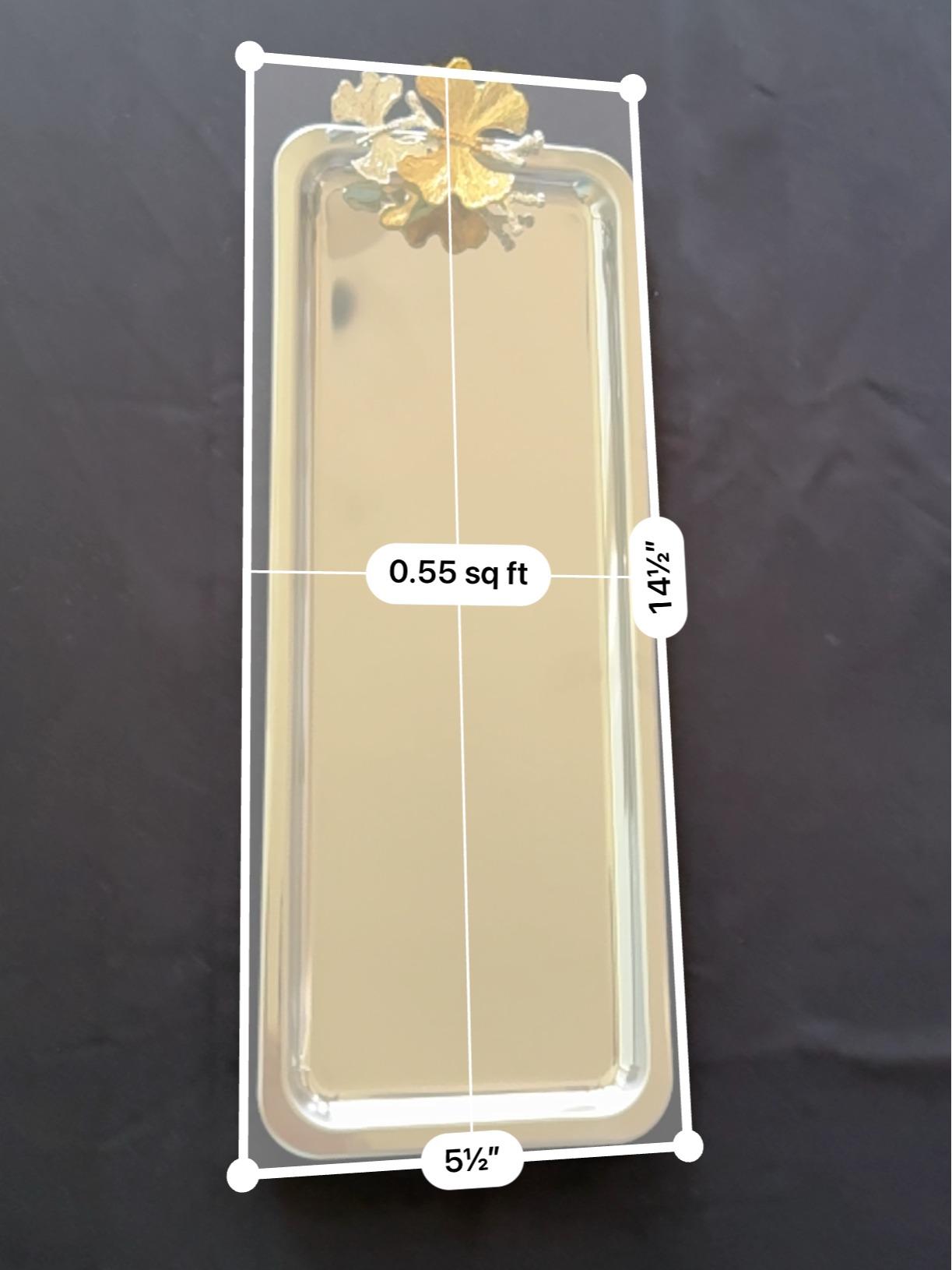 Beautiful Butterfly Gold Tray Set 2 Plates Serving 