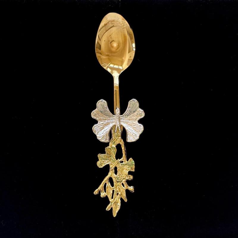Gold Butterfly 5 Piece Serving Spoons