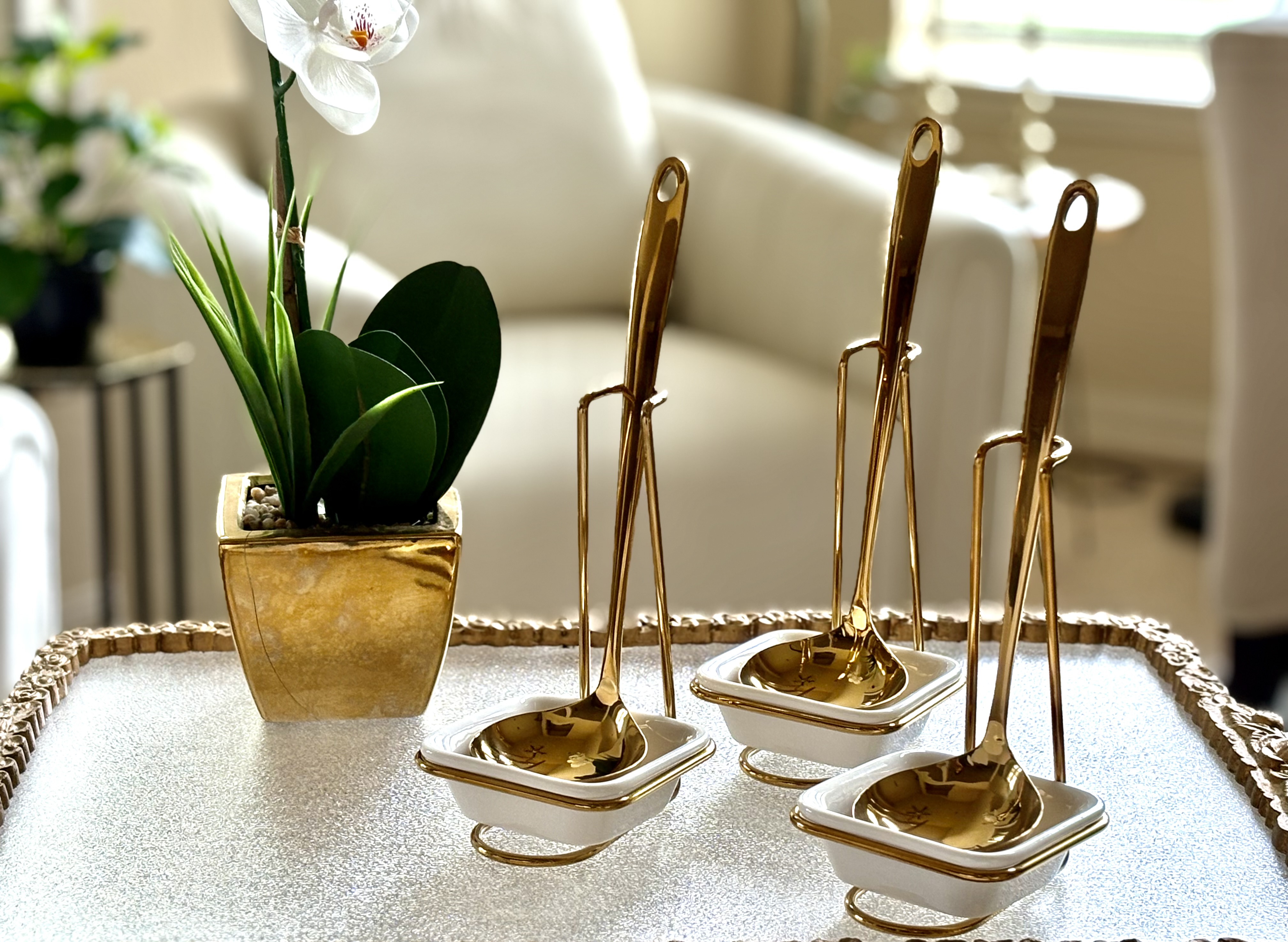 uxury Gold Serving Ladle Set (2-Piece) | Elegant Tableware