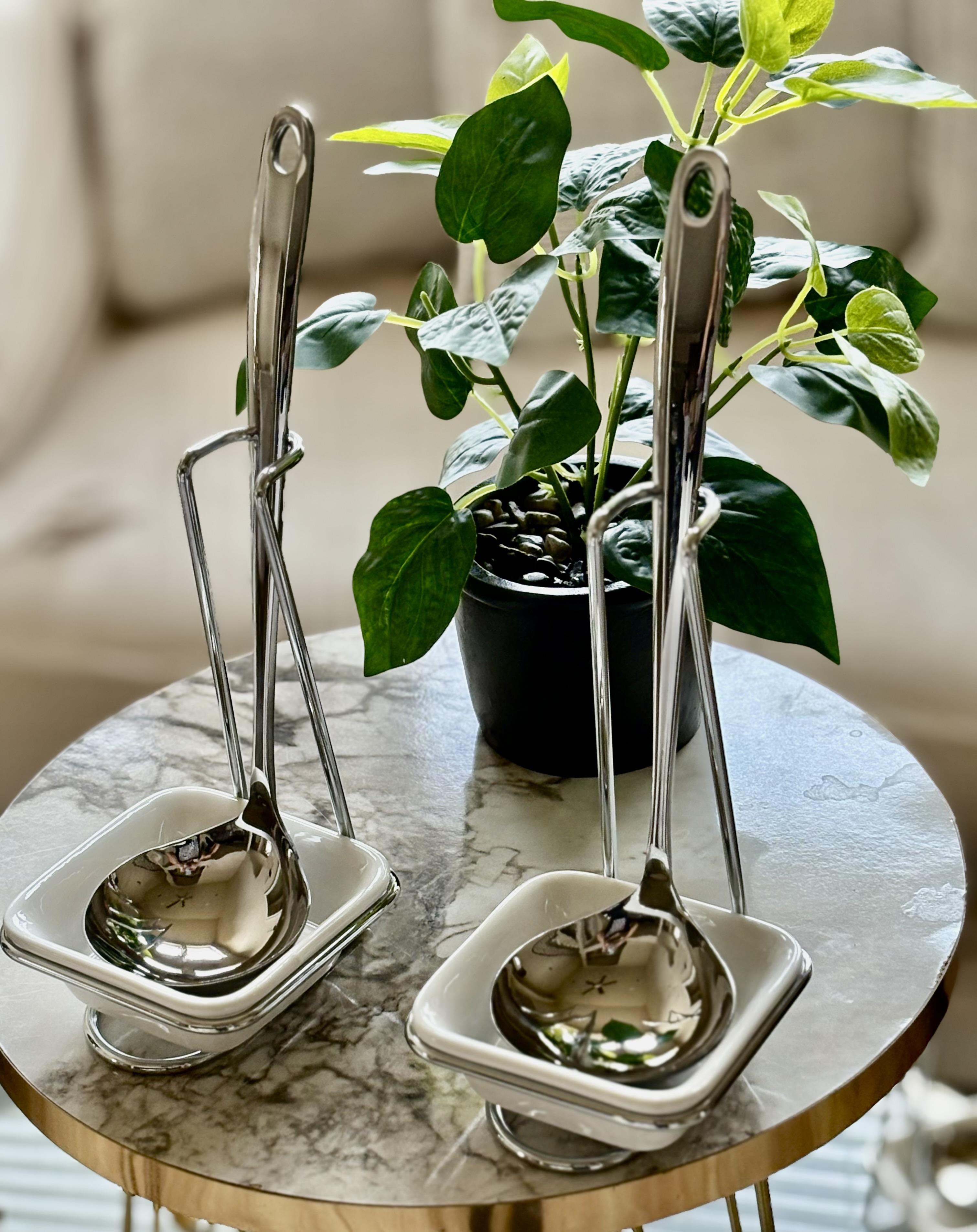 Luxury Silver Serving Ladle Set (2-Piece) | Elegant Tableware
