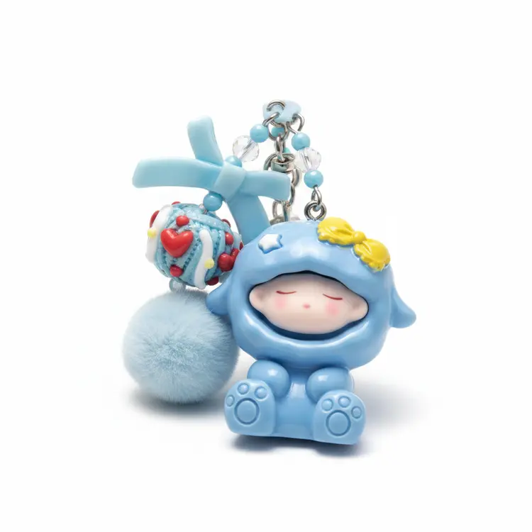 Cute Blue Cartoon Keychain