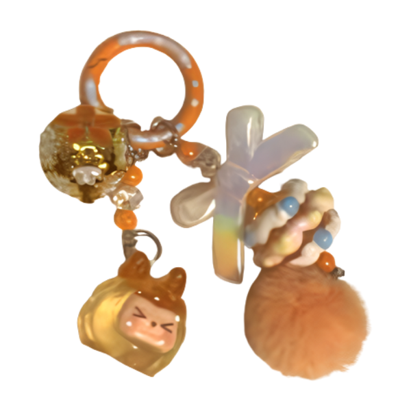 Orange Kawaii Charm Keychain