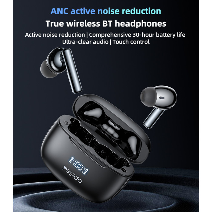 Active Noise Reduction Touch Control Power Display True Wireless BT  300mAh |Yesido Wireless Earbuds