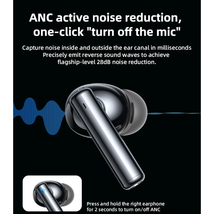  Active Noise Reduction Touch Control Power Display True Wireless BT  300mAh |Yesido Wireless Earbuds