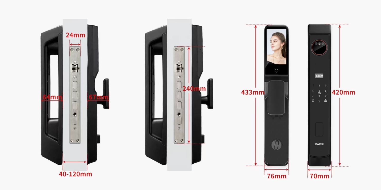 BARDI Smart Door Lock Palm (PO 3-4Hari Kerja)