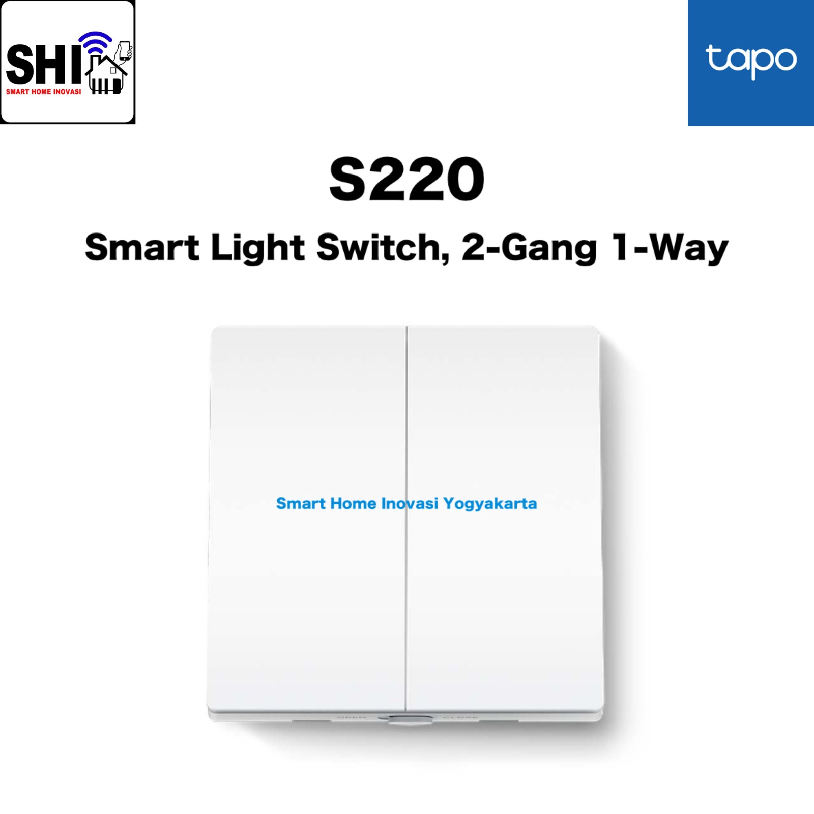 tp-link TAPO S220 Smart Light Switch, 2-Gang 1-Way