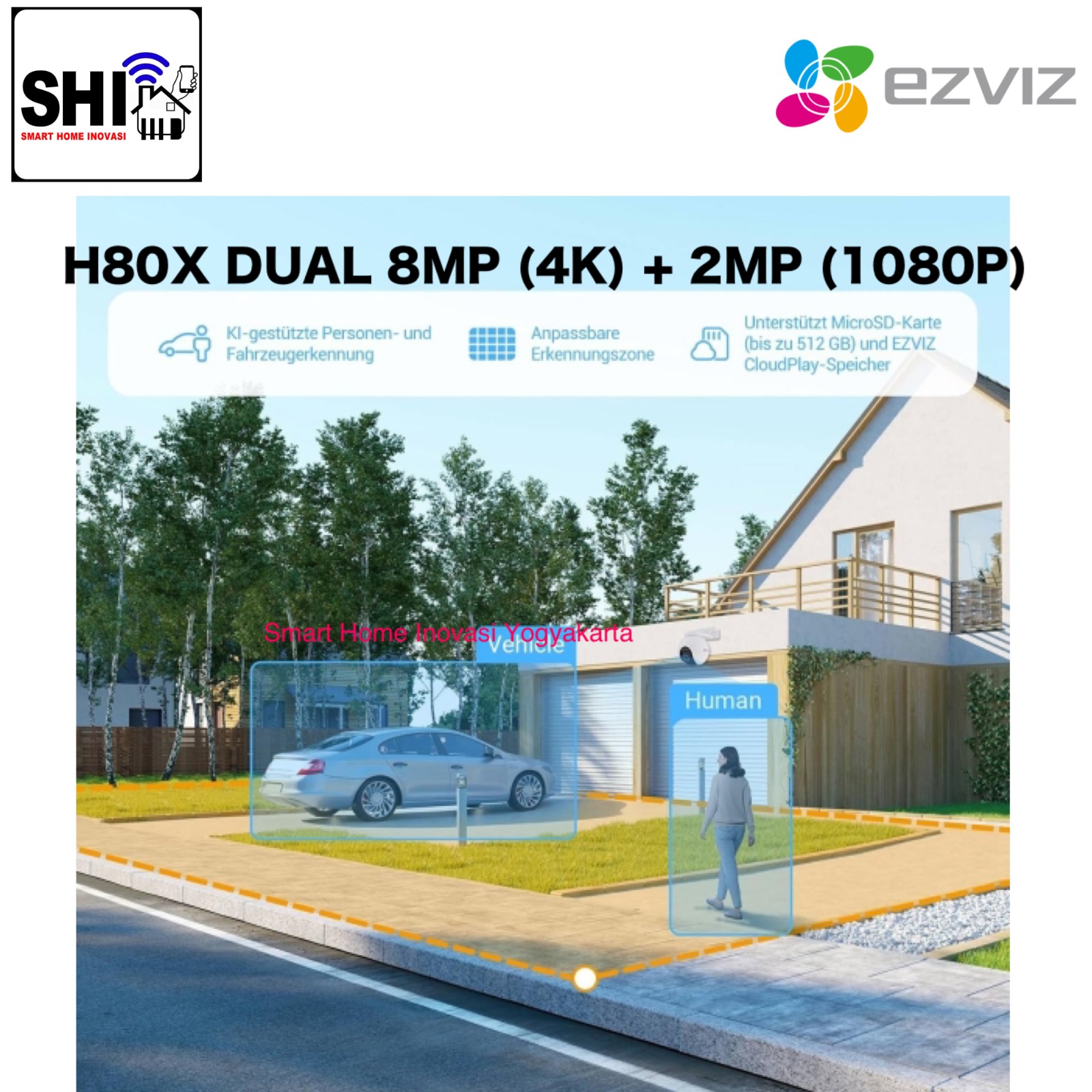 EZVIZ IP Camera PTZ Outdoor H80X Dual 8MP (4K) + 2MP (1080P)