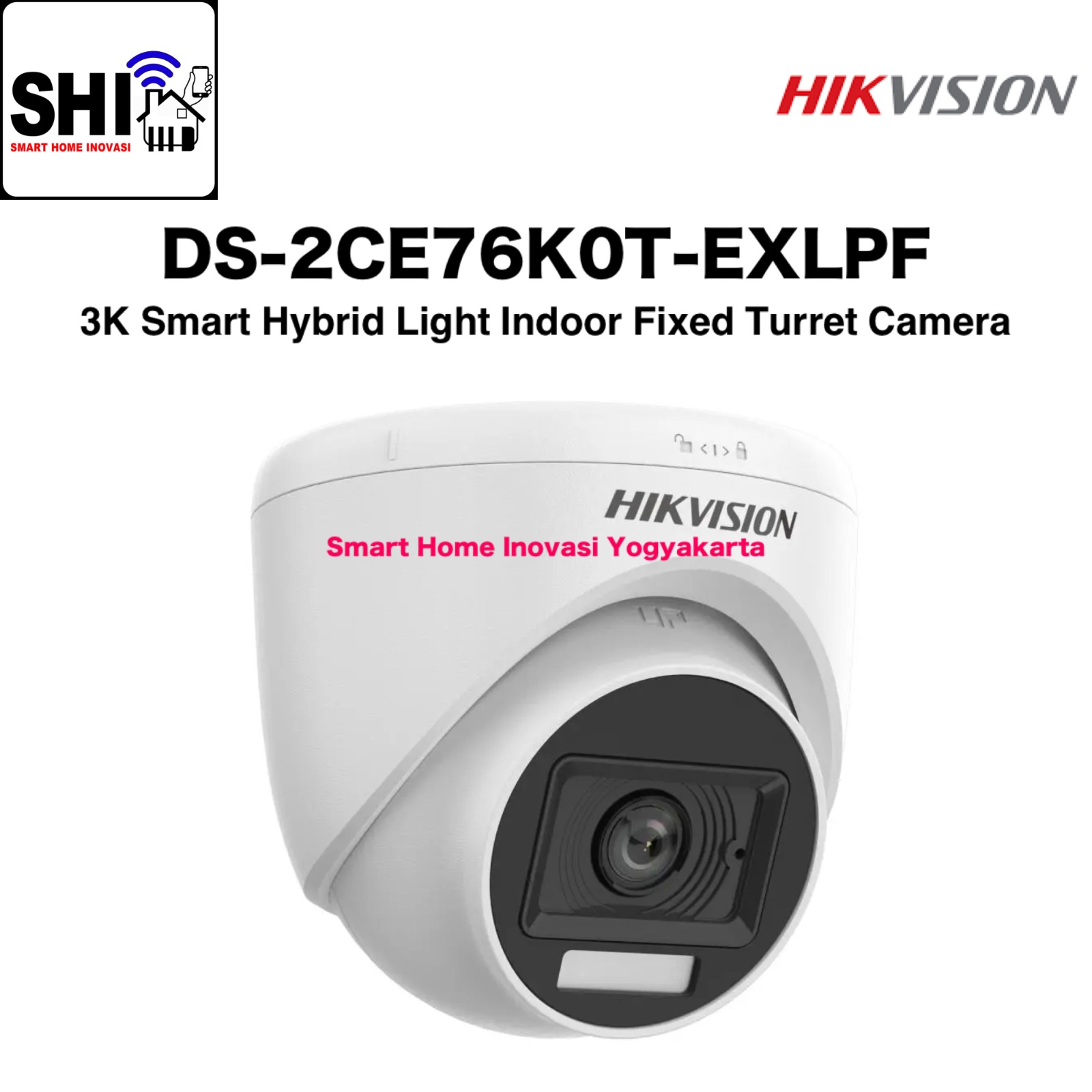 HIKVISION DS-2CE76K0T-EXLPF, 5MP (3K) Smart Hybrid Light Indoor Fixed Turret Camera