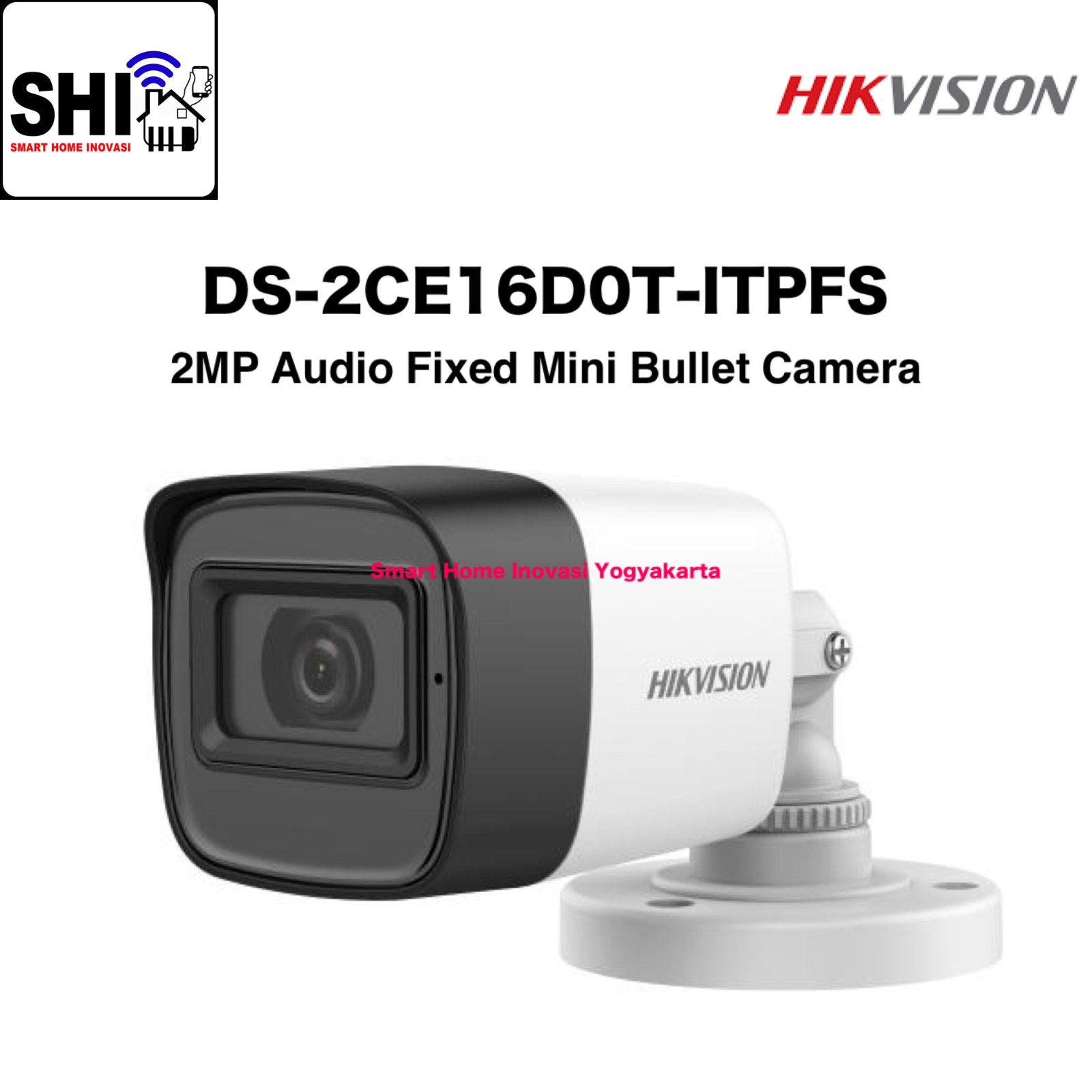HIKVISION DS-2CE16D0T-ITPFS, 2MP Audio Fixed Mini Bullet Camera