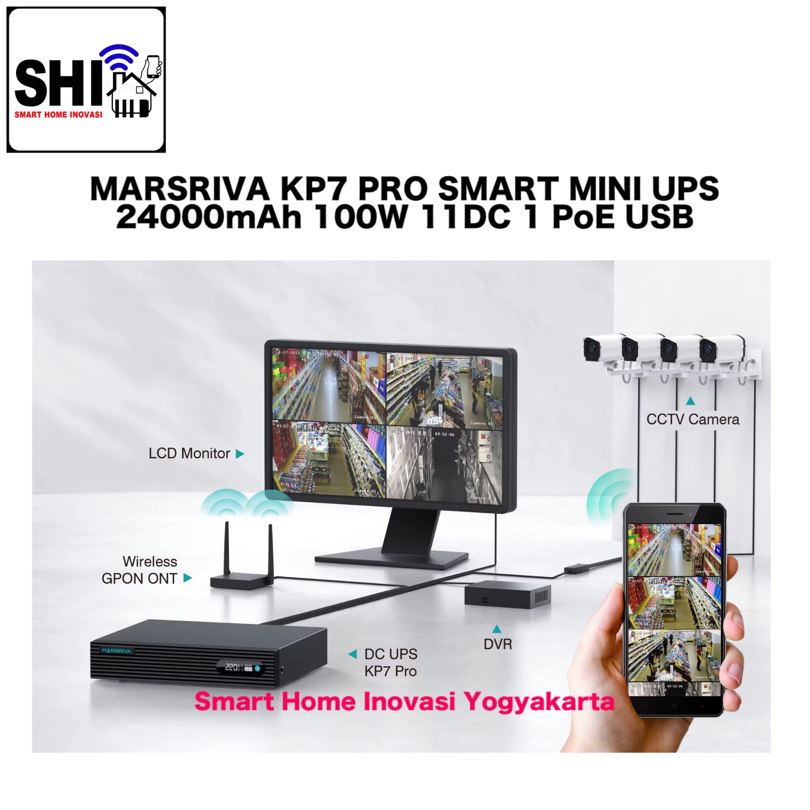 MARSRIVA UPS 5V/9V/12/PoE 100W KP7 Pro 100W