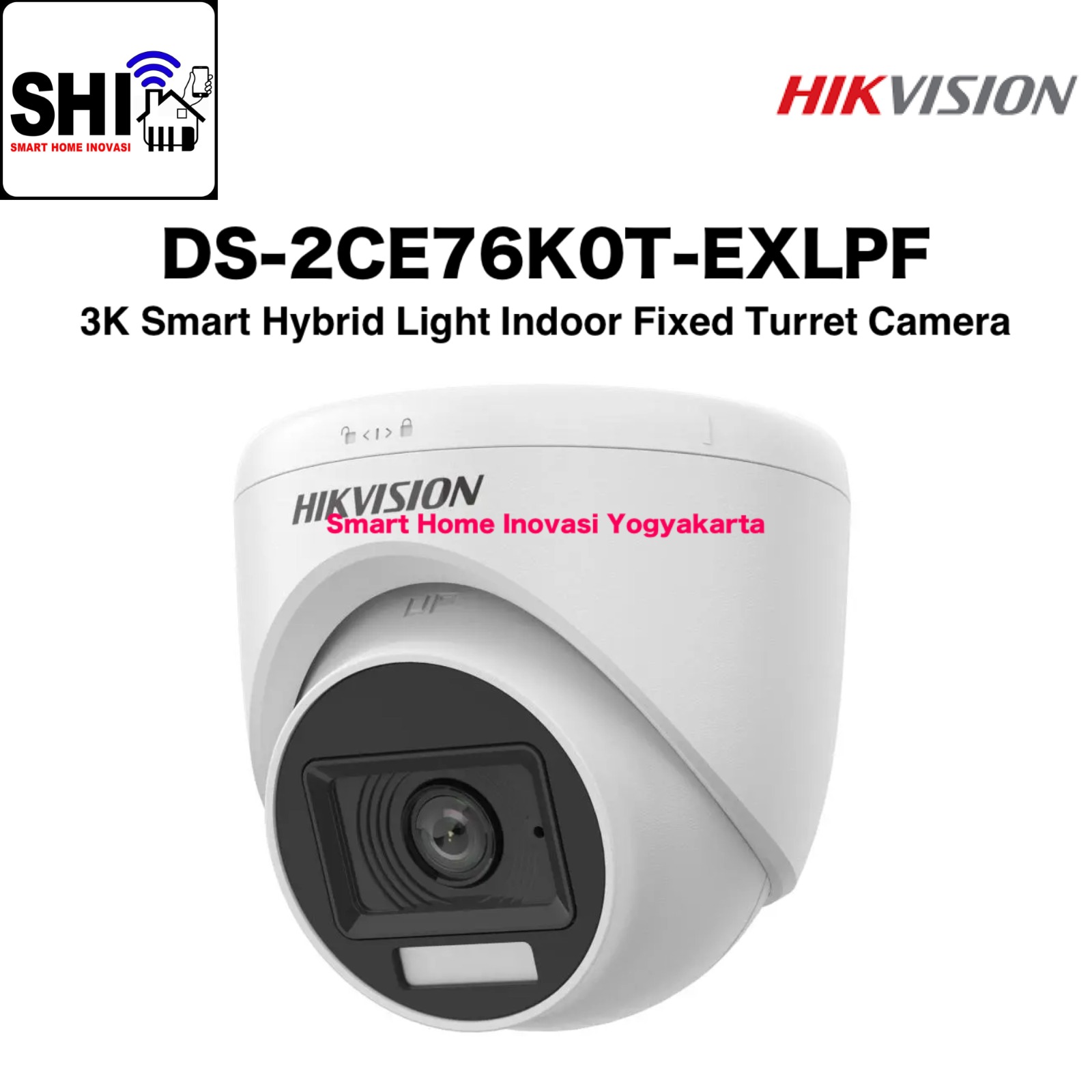 HIKVISION DS-2CE76K0T-EXLPF, 5MP (3K) Smart Hybrid Light Indoor Fixed Turret Camera