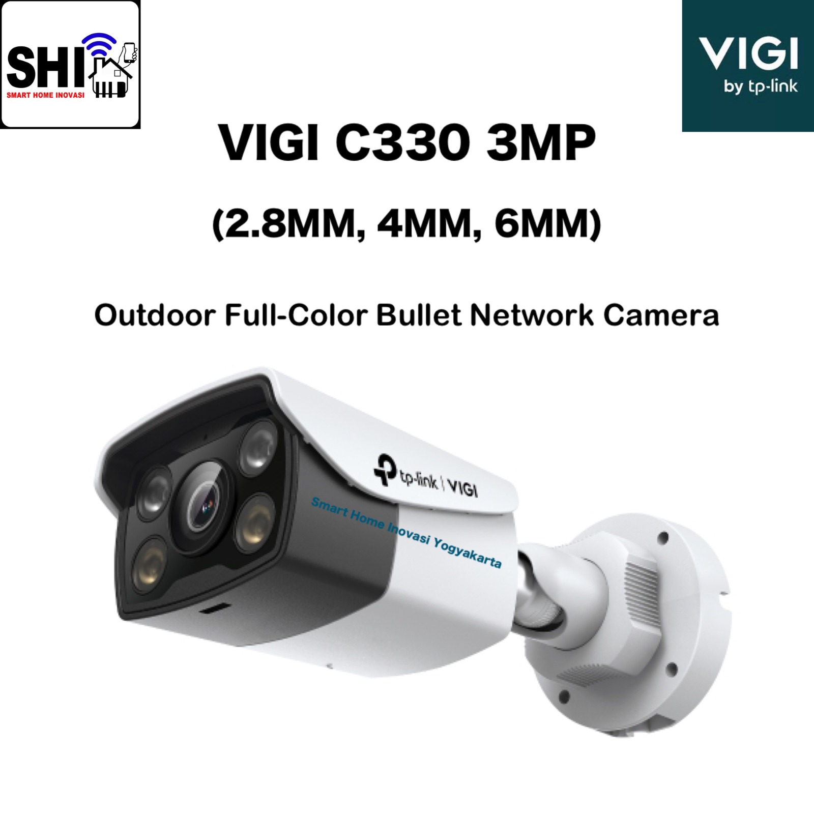 tp-link VIGI C330 3MP (2.8MM,4MM,6MM), Outdoor Full-Color Bullet Network Camera
