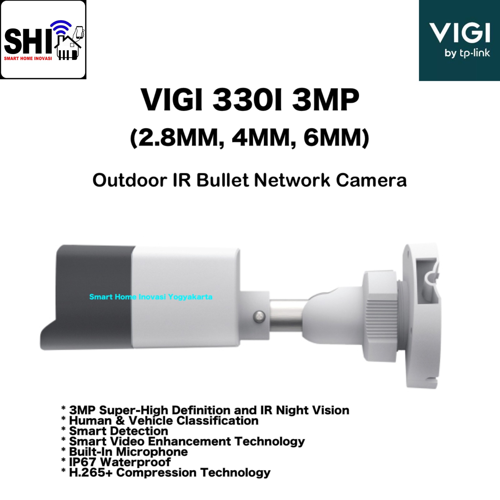 tp-link VIGI 330I (2.8MM,4MM,6MM), Outdoor IR Bullet Network Camera