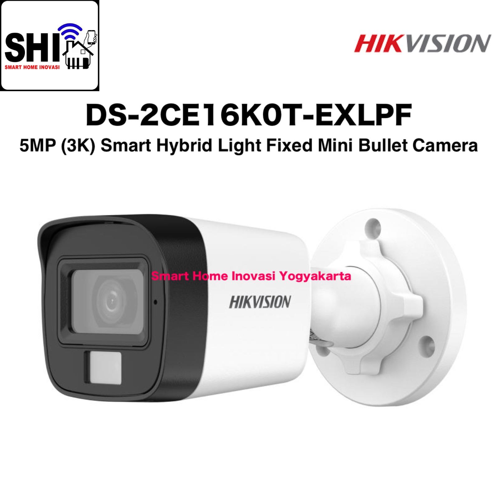 HIKVISION DS-2CE16K0T-EXLPF, 5MP (3K) Smart Hybrid Light Fixed Mini Bullet Camera