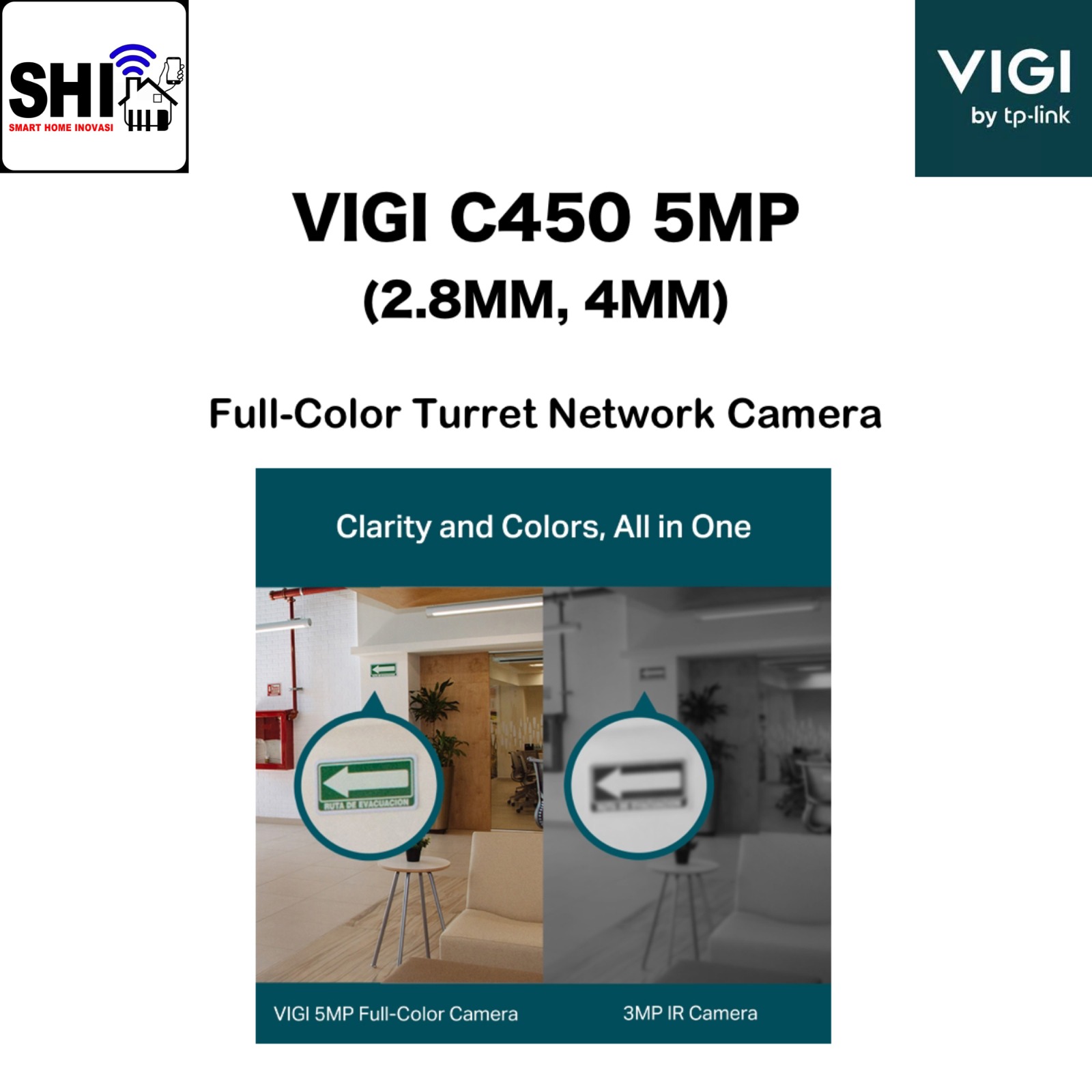 tp-link VIGI C450 5MP (2.8MM, 4MM) Full-Color Turret Network Camera