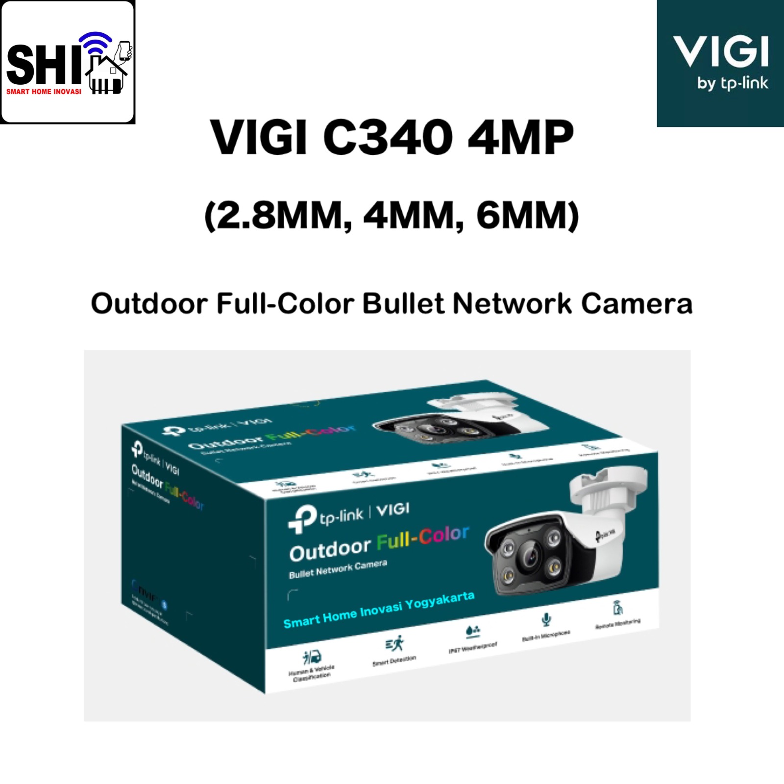 tp-link VIGI C340 4MP (2.8MM,4MM,6MM) Outdoor Full-Color Bullet Network Camera