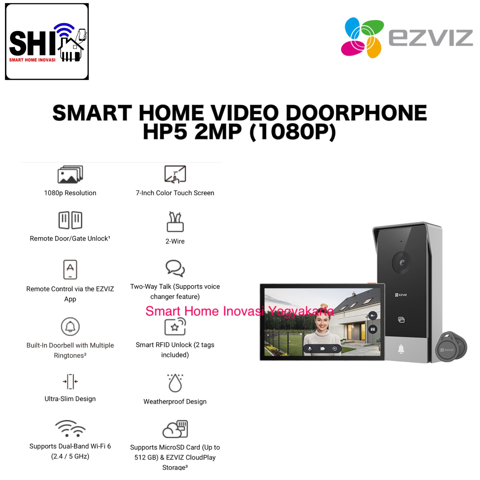 EZVIZ Smart Home Video Doorphone HP5 2MP (1080P)