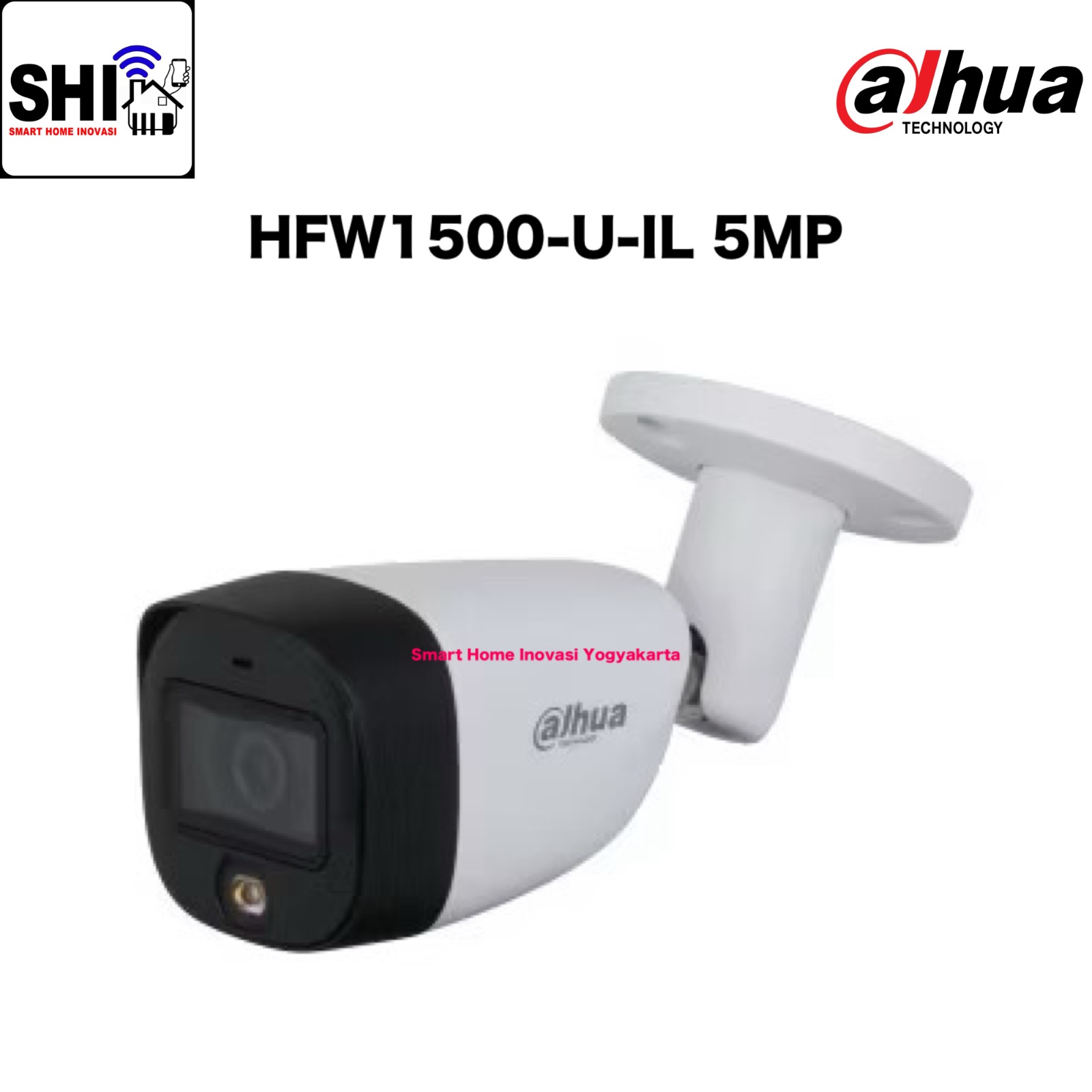 DAHUA Analog Camera Bullet Outdoor 5MP DH-HAC-HFW1500-U-IL, Smart Dual Light Full Color Cube