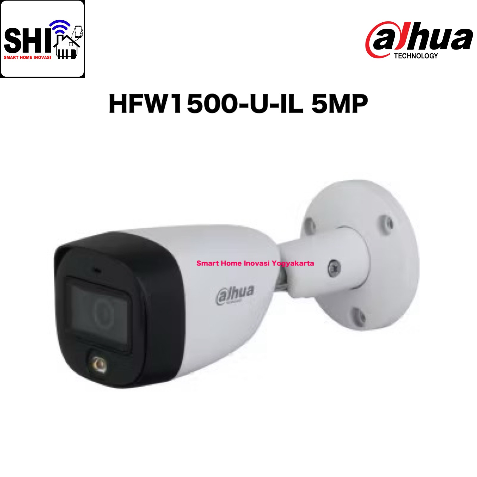 DAHUA Analog Camera Bullet Outdoor 5MP DH-HAC-HFW1500-U-IL, Smart Dual Light Full Color Cube