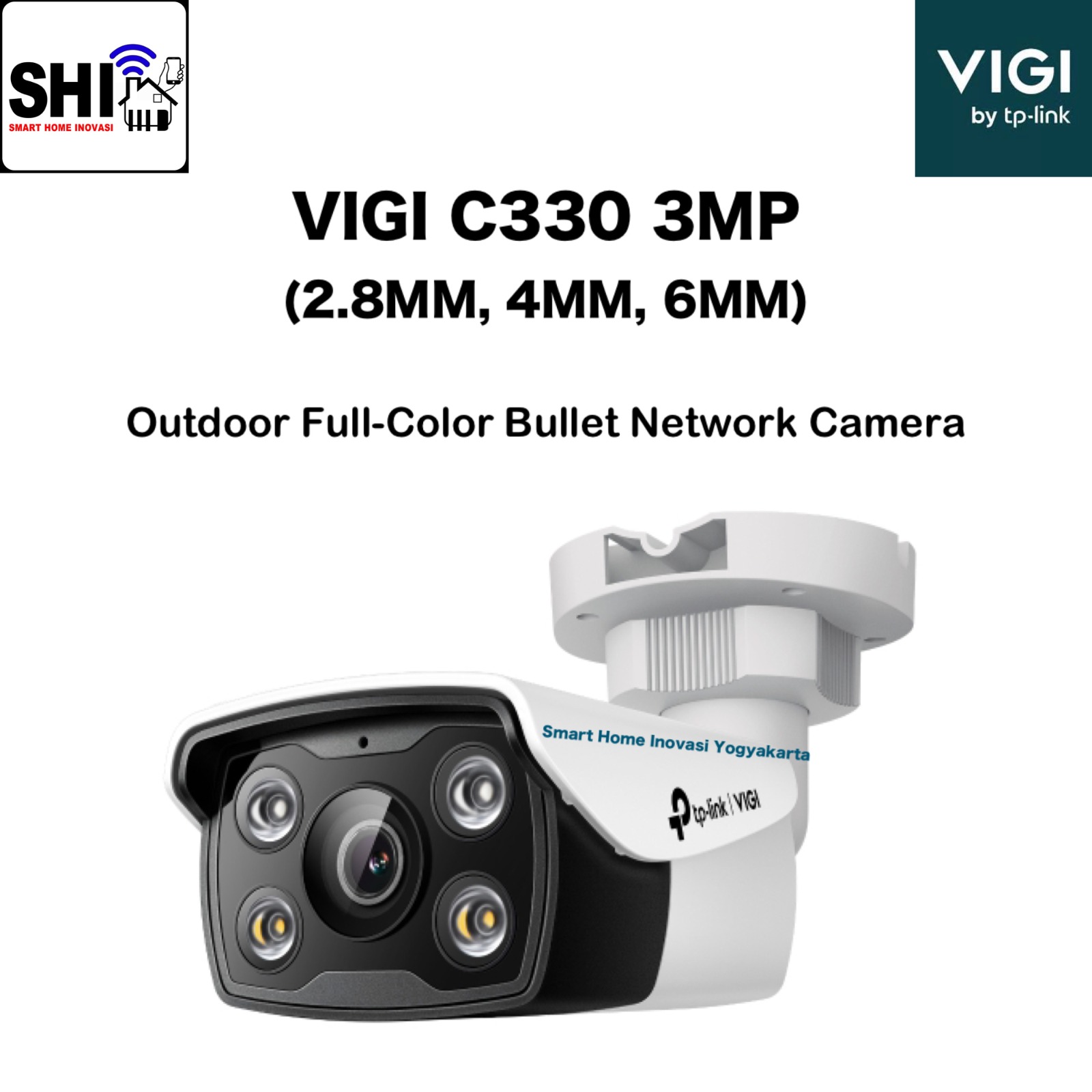 tp-link VIGI C330 3MP (2.8MM,4MM,6MM), Outdoor Full-Color Bullet Network Camera