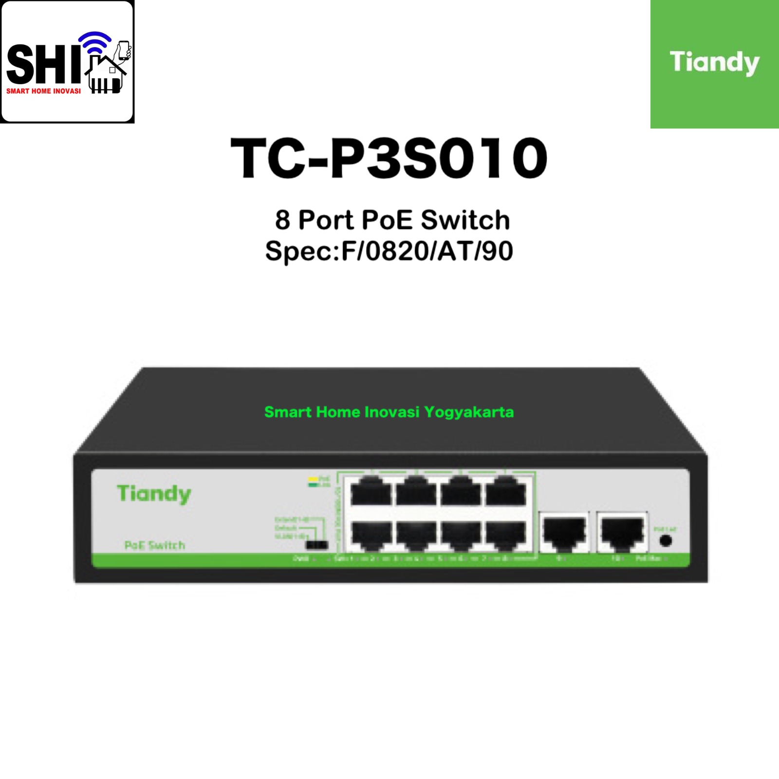 TIANDY TC-P3S010 Spec: F/0820/AT/90, Switch PoE 8 Port/10 Channel