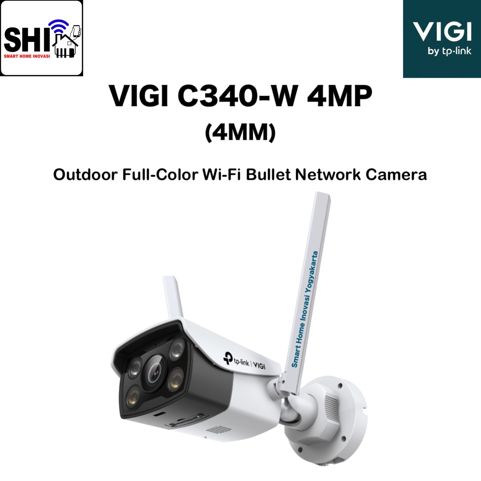 tp-link VIGI C340-W 4MP (4MM), Outdoor Full-Color Wi-Fi Bullet Network Camera
