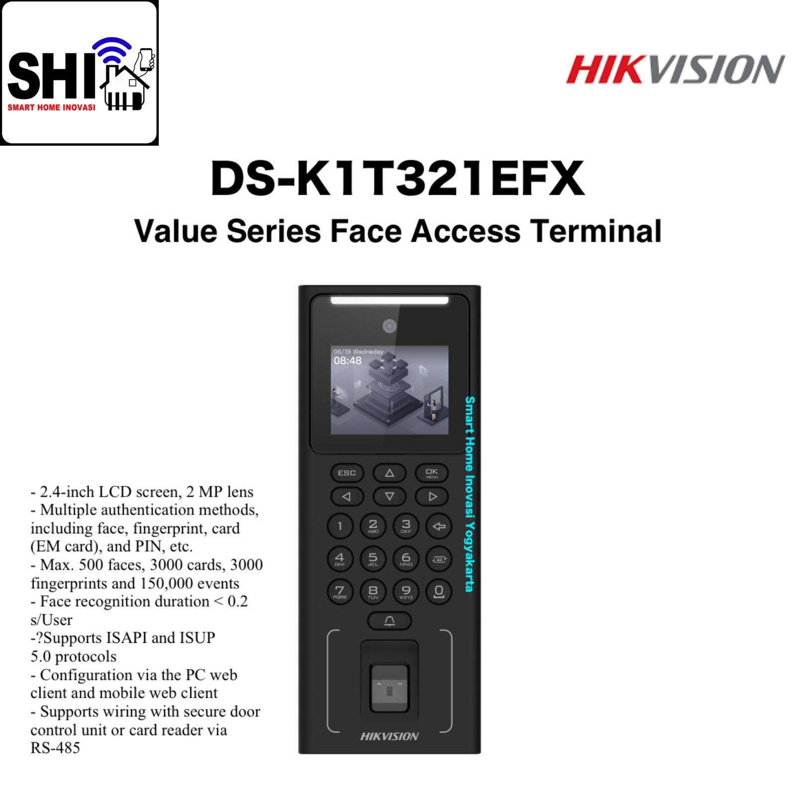 HIKVISION Access Control DS-K1T321EFX, Value Series Face Access Terminal