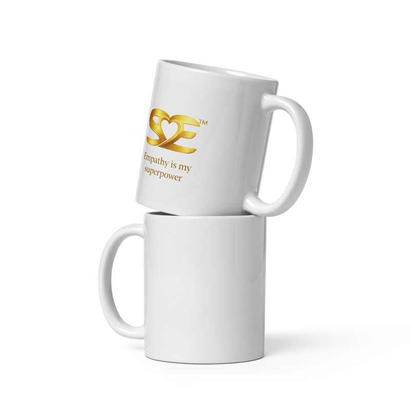 White glossy  Super Empathy is my super power mug 