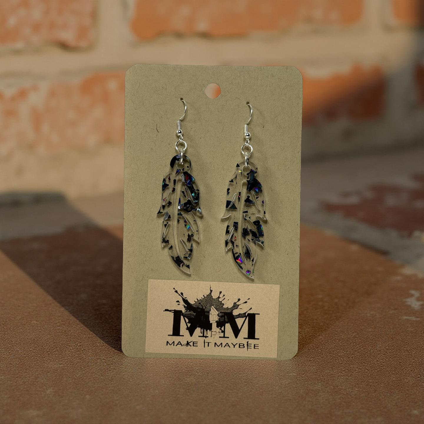 Handmade Feather Acrylic Earrings