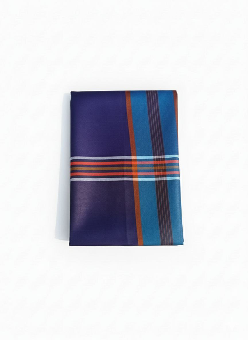 Oil Print Lungi - Green Purple