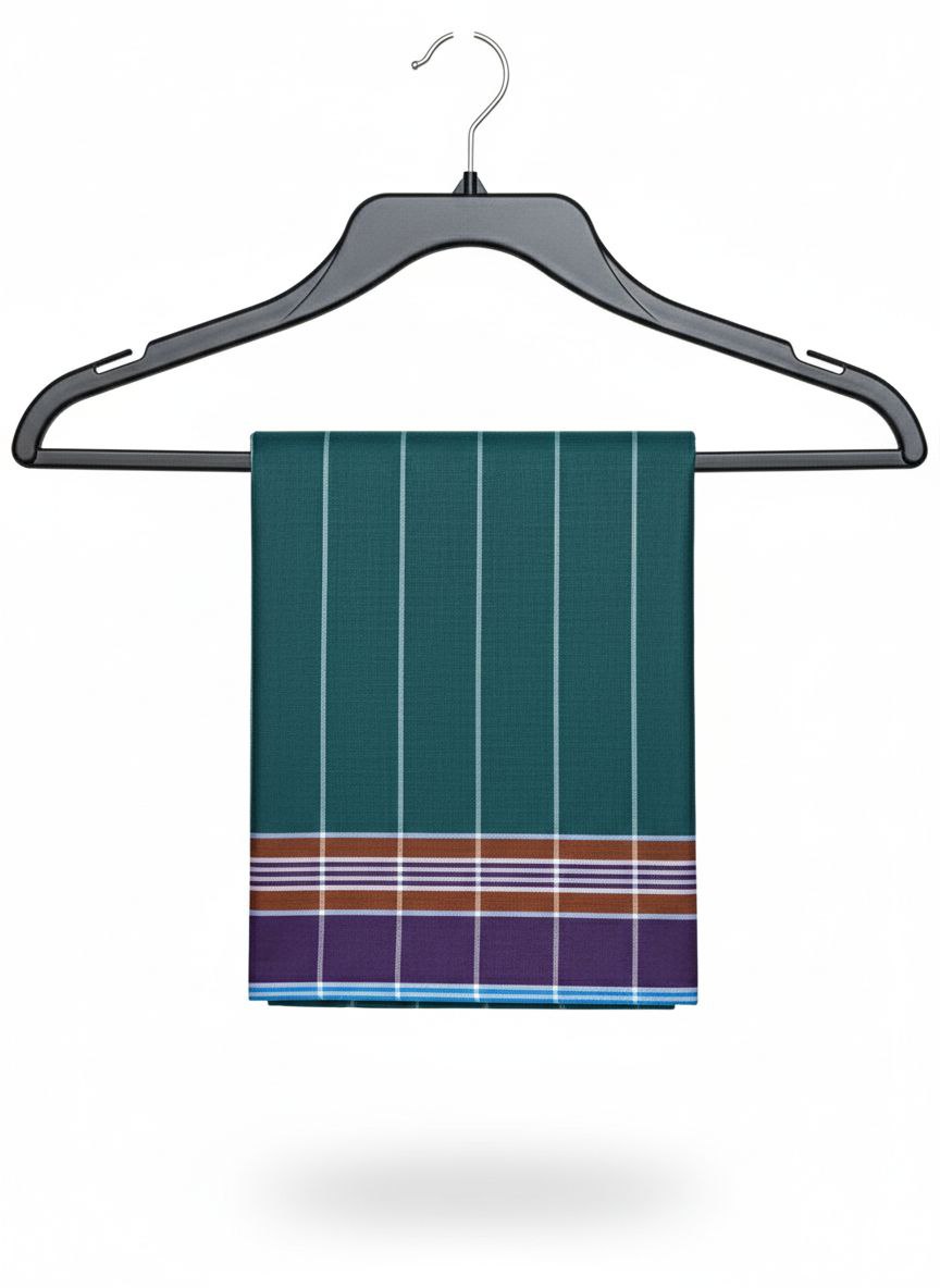 Oil Print Lungi - Peacock Green