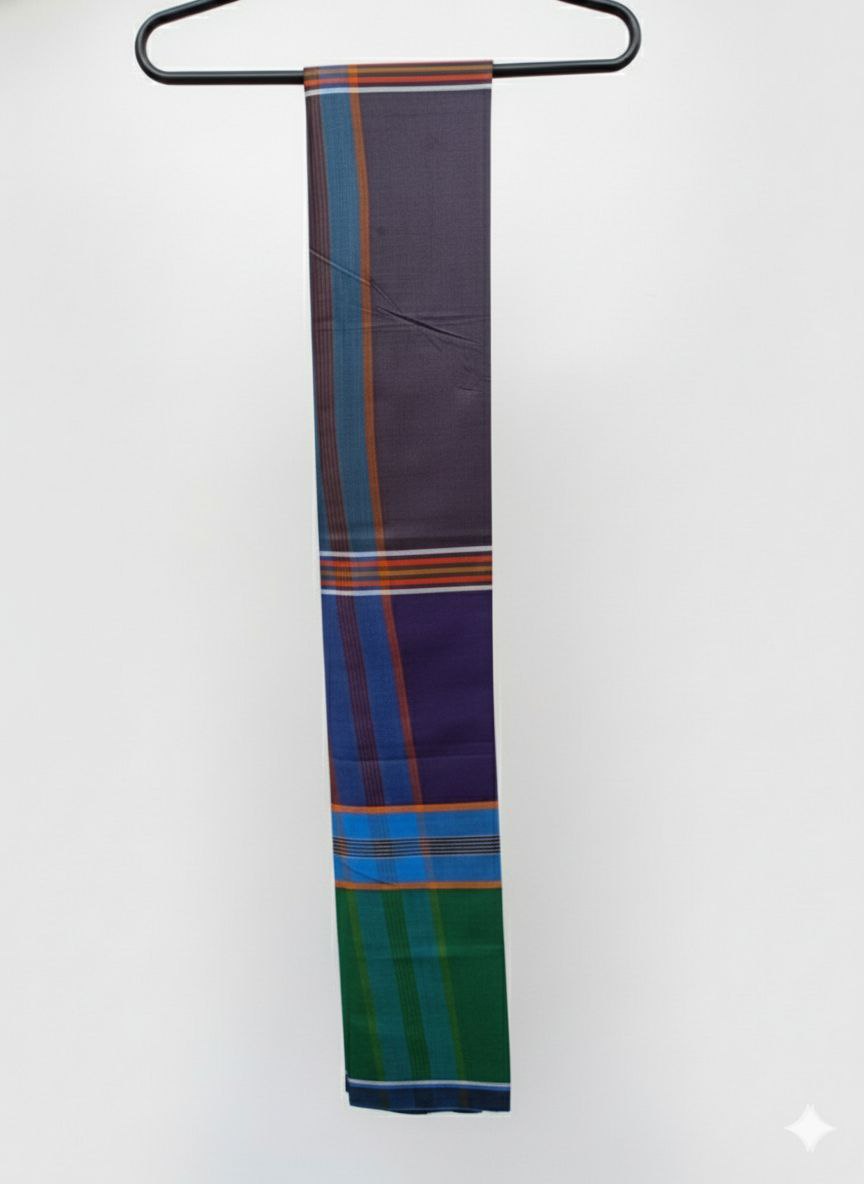 Oil Print Lungi - Green Purple