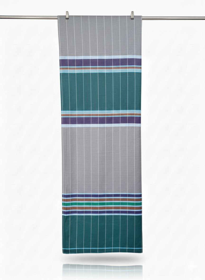 Oil Print Lungi - Peacock Green