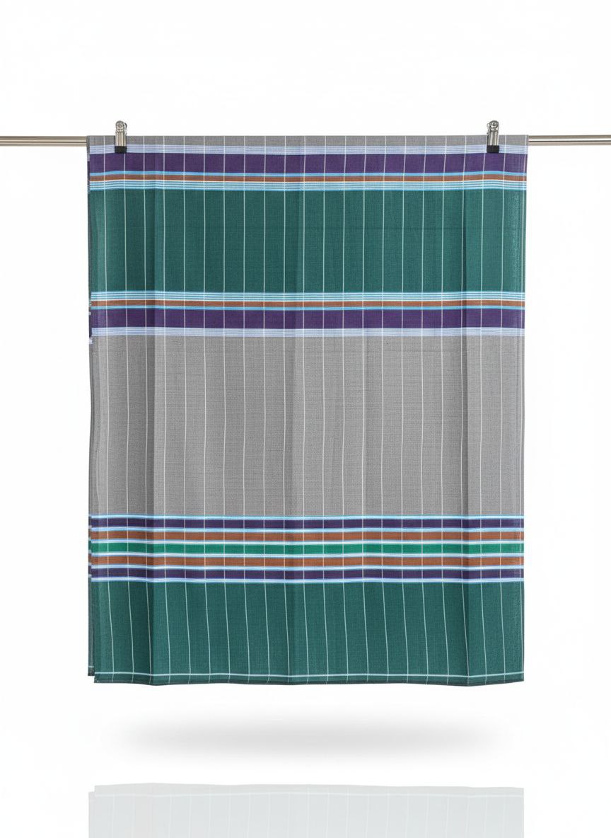 Oil Print Lungi - Peacock Green