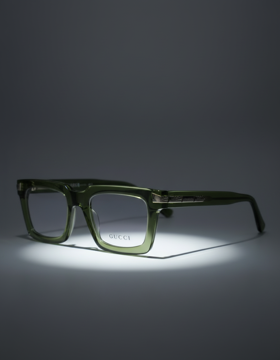 Gucci Green Square Eyeglasses