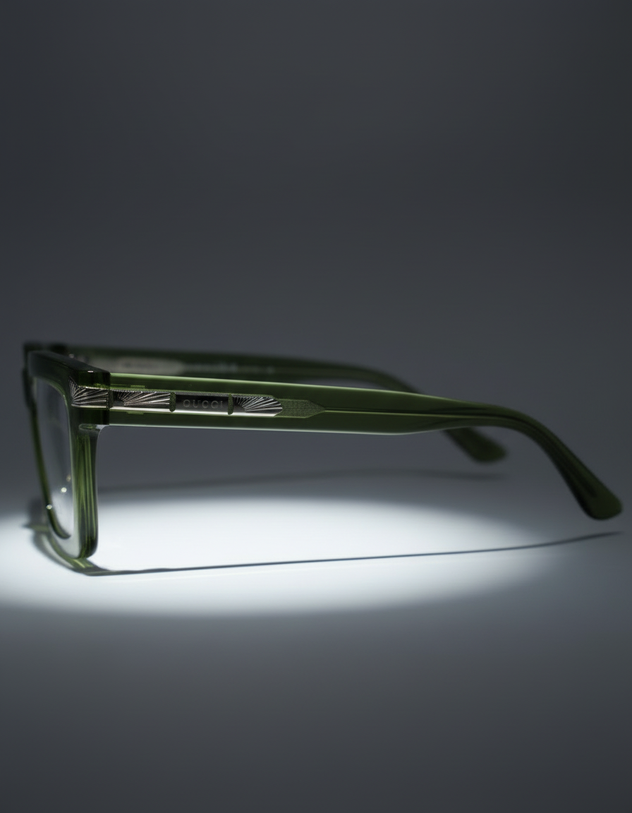 Gucci Green Square Eyeglasses
