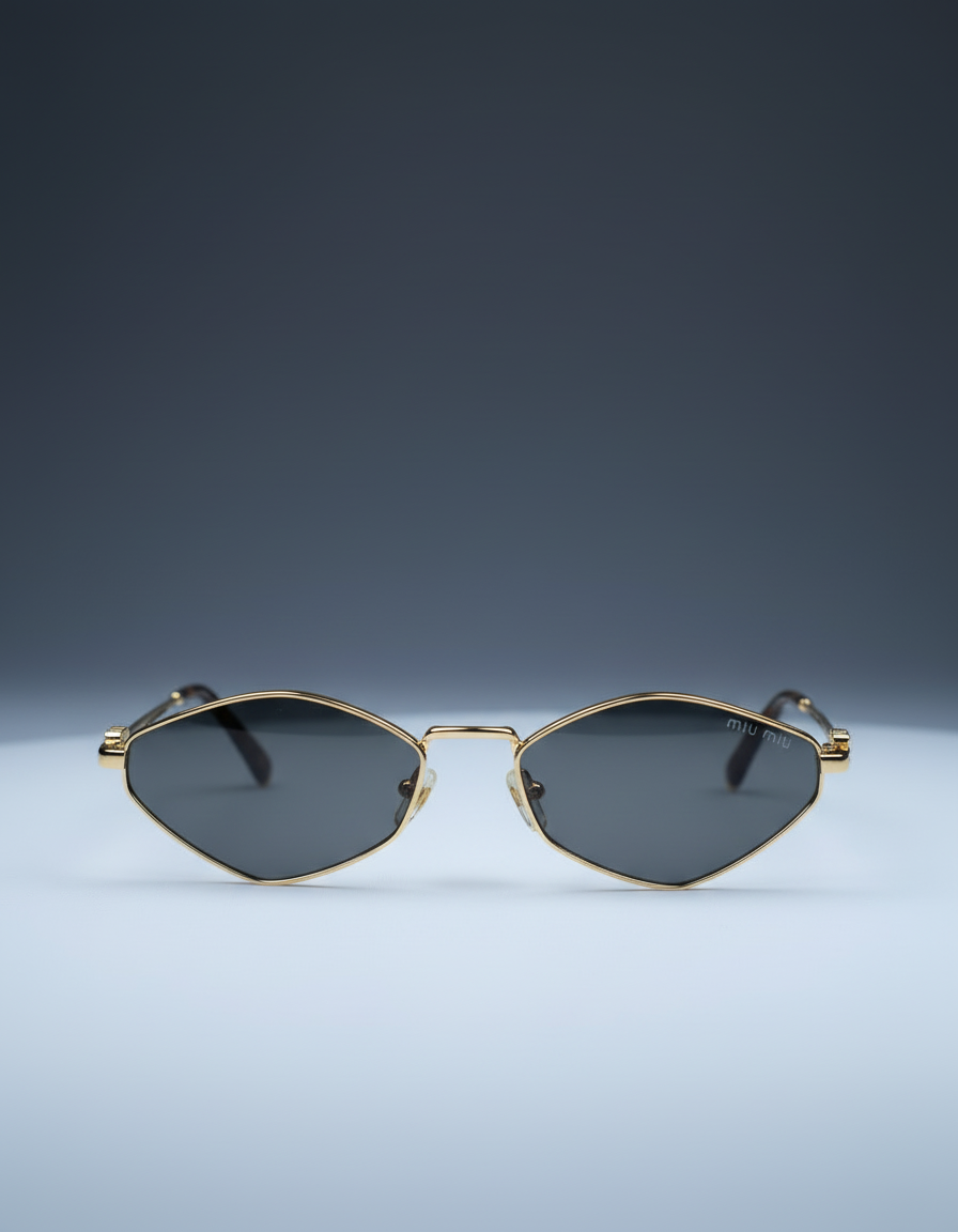 MIUMIU Geometric Gold Sunglasses