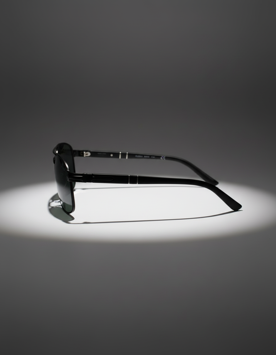 PERSOL Matte Black Sunglasses