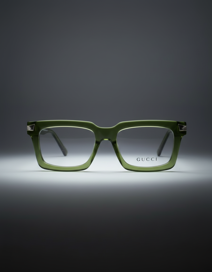 Gucci Green Square Eyeglasses