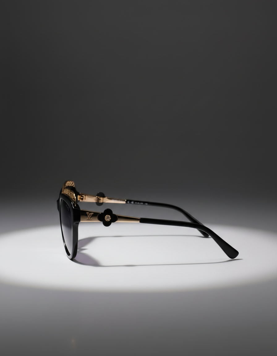 Louis Vuitton Elegant Black Cat Eye Sunglasses