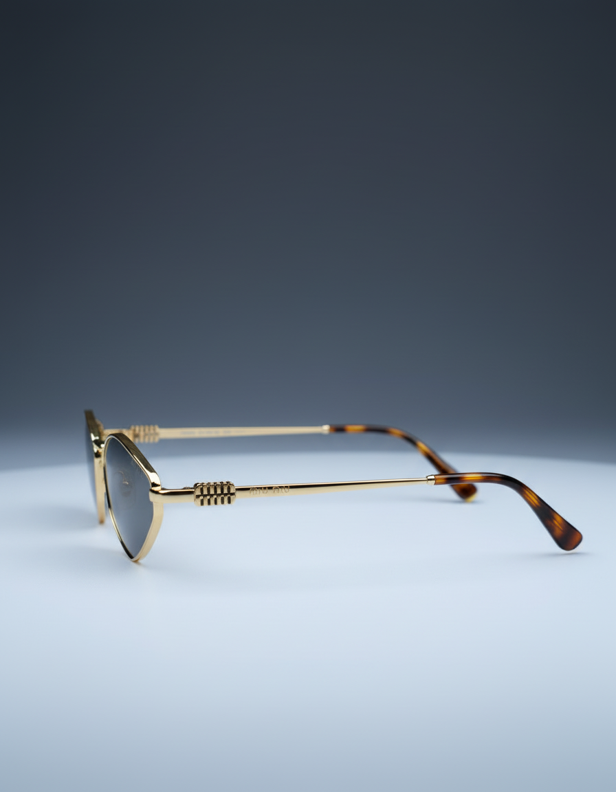 MIUMIU Geometric Gold Sunglasses