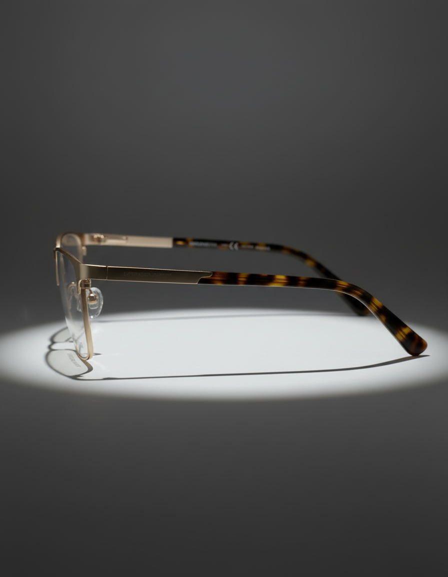 Emporio Armani Gold Rimless Eyeglasses