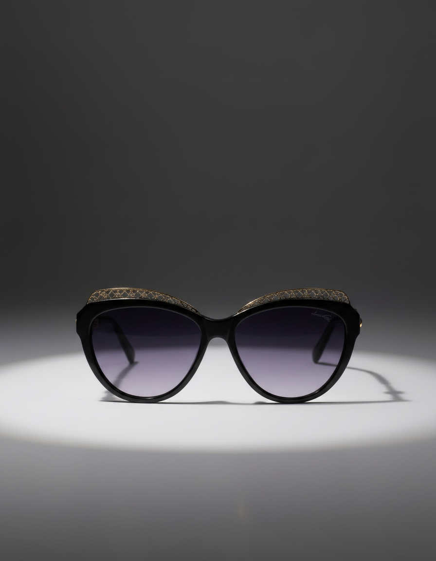 Louis Vuitton Elegant Black Cat Eye Sunglasses