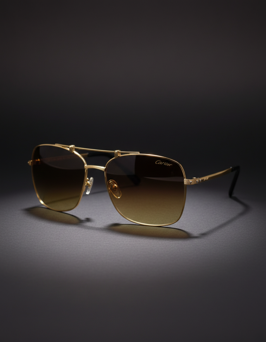 Cartier Gold Rimmed Sunglasses